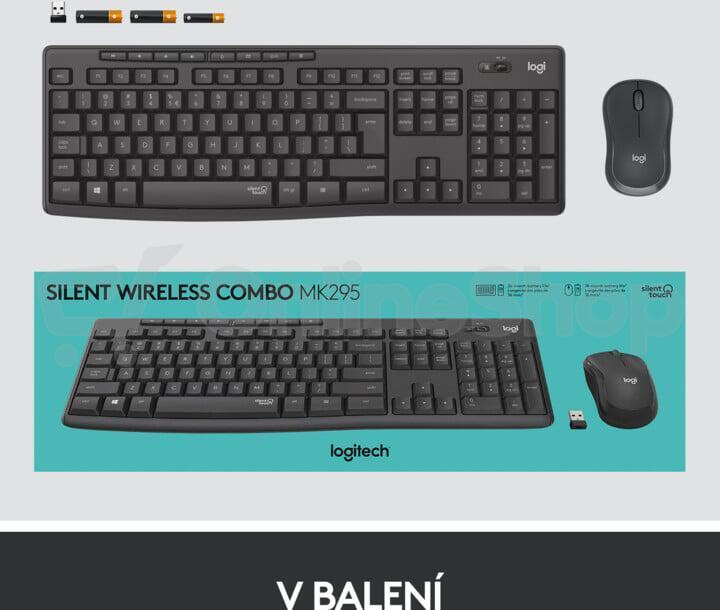 Klávesnice s myší Logitech MK295 Silent, CZ/SK, graphite