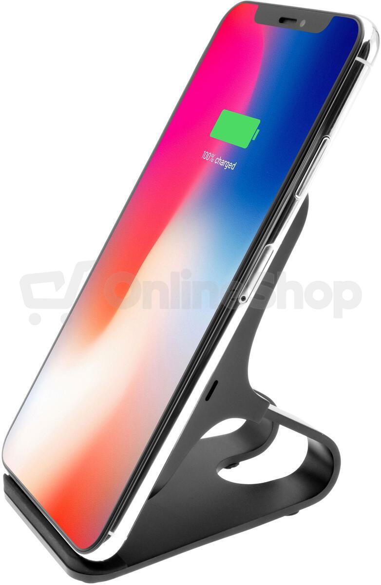 Stojánek s rychlým bezdrátovým nabíjením FIXED Frame Wireless, 15W, černý