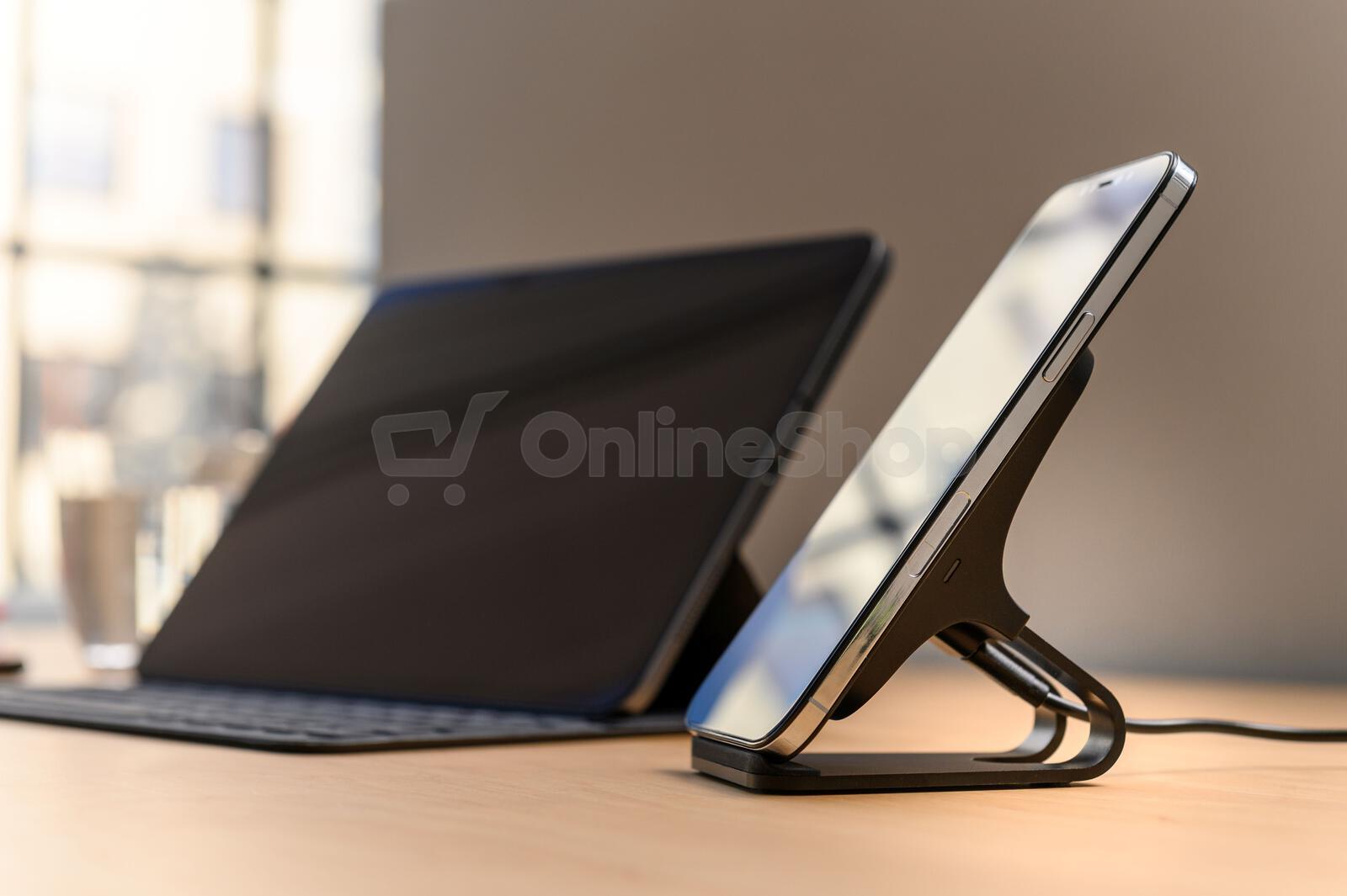 Stojánek s rychlým bezdrátovým nabíjením FIXED Frame Wireless, 15W, černý