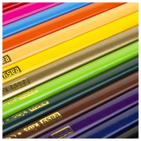 EASY Kids COLOUR JUMBO Trojhrann pastelky JUMBO s oezvatkem, 13 ks, 12 zkladnch barev + zlat