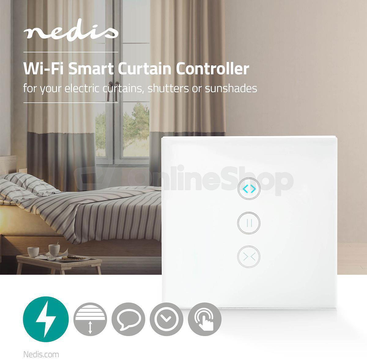 SmartLife nástěnný vypínač NEDIS WIFIWC10WT
