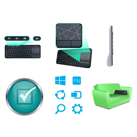 Klávesnice Logitech Wireless Touch Keyboard K400 CZ - černá - Logitech Wireless Touch Keyboard K400 CZ&nbsp;- černá (foto 1)