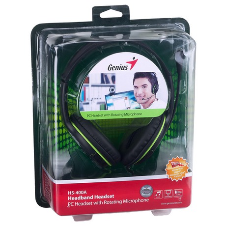 Headset Genius HS-400A - černý/zelený - Genius HS-400A -&nbsp;černý/zelený (foto 8)