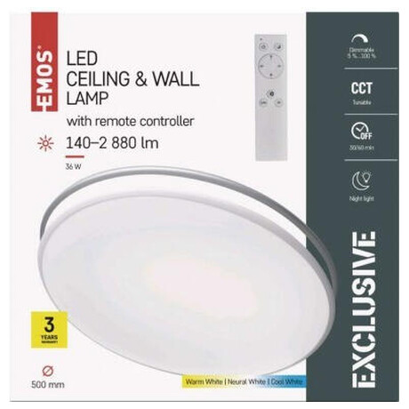 Emos LED pisazen svtidlo ALVI, kruhov 36W, stmv. se zmnou CCT (ZM5166)