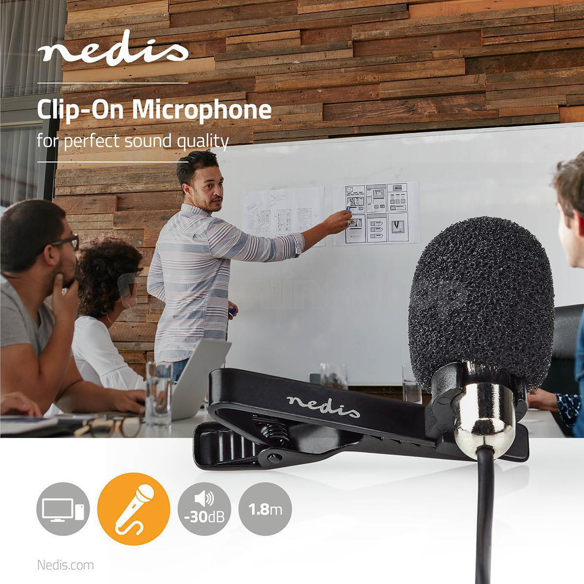 Mikrofon drátový NEDIS MICCJ105BK