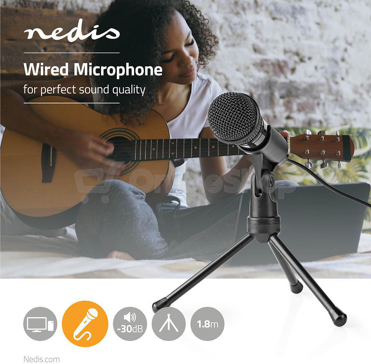 Mikrofon NEDIS MICTJ100BK