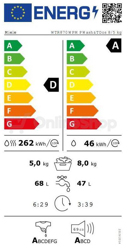 Pračka se sušičkou Miele WTR870 WPM PWash & TDos