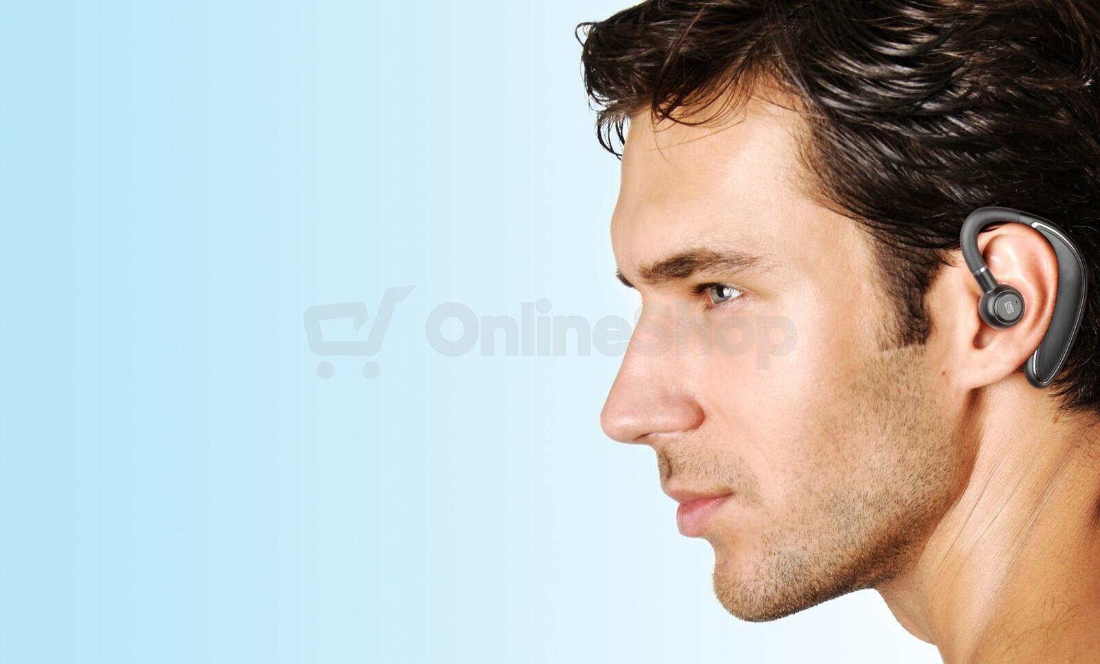 Bluetooth headset Cellularline Bold s ergonomickým tvarem, černý