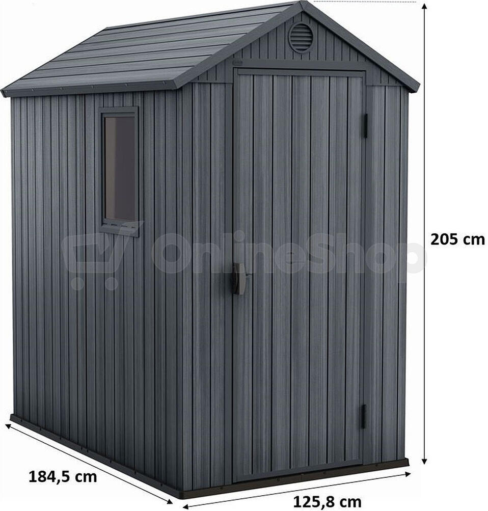 Zahradní domek Keter Darwin 4 x 6 šedý, s podlahou