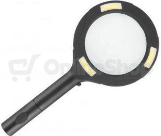 Lupa se světlem 80lm, 5x zvětšení, 3x0,5W COB LED EXTOL-LIGHT