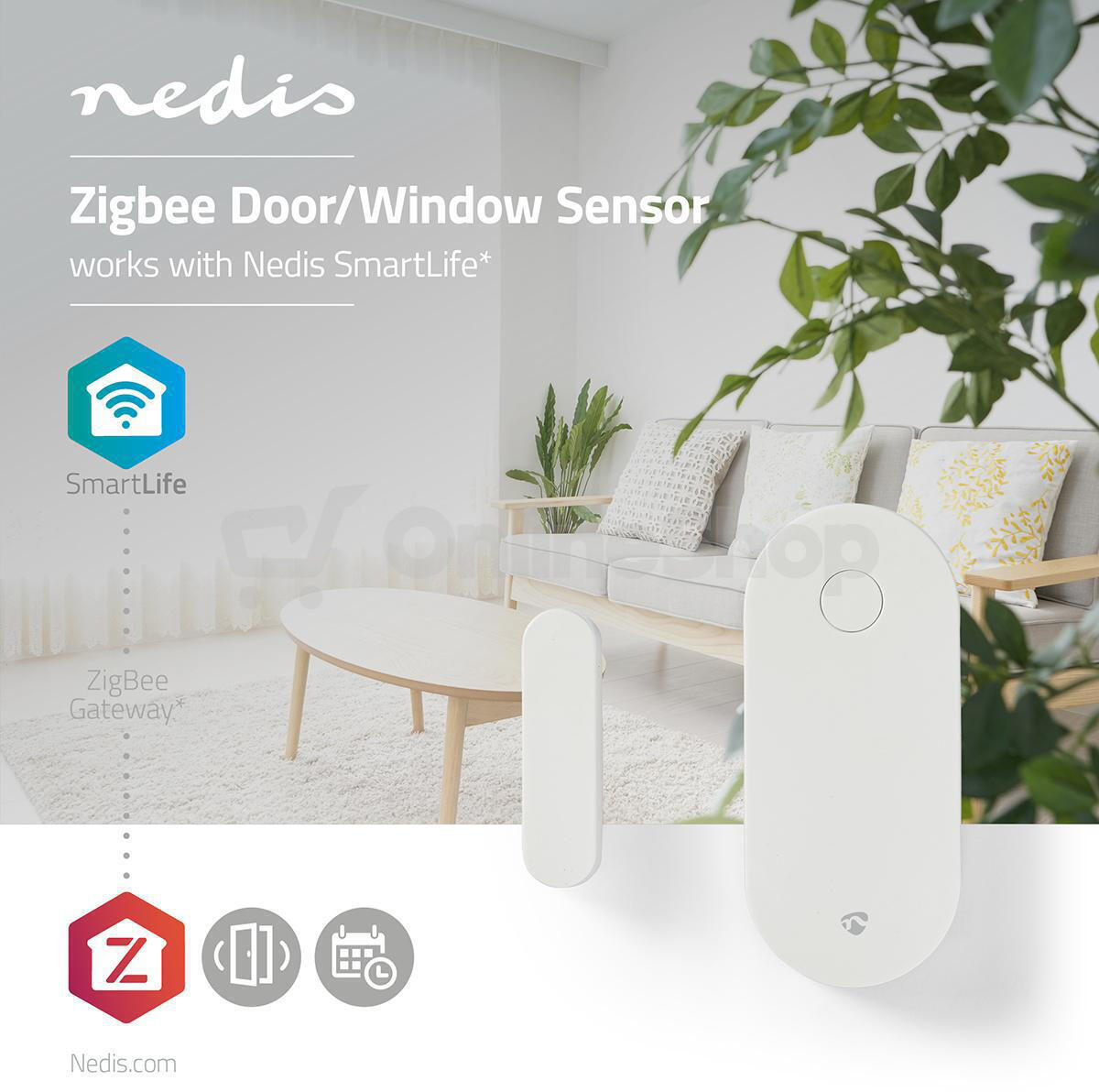 SmartLife Dveřní Okenní Senzor NEDIS ZBSD10WT