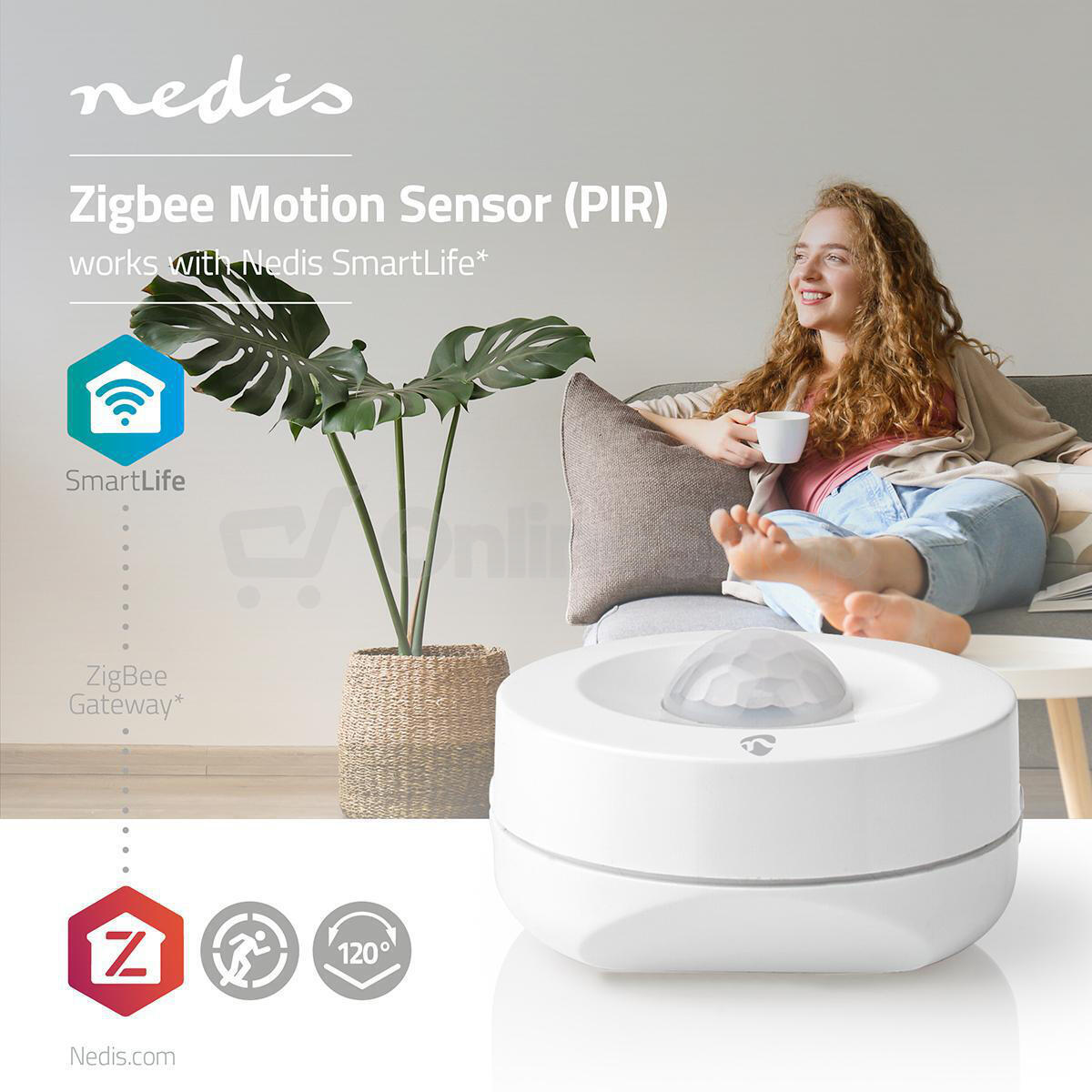 SmartLife pohybový senzor NEDIS ZBSM10WT