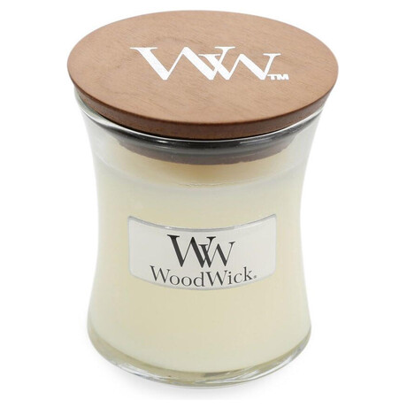 WoodWick Linen vonn svka s devnm knotem 85 g