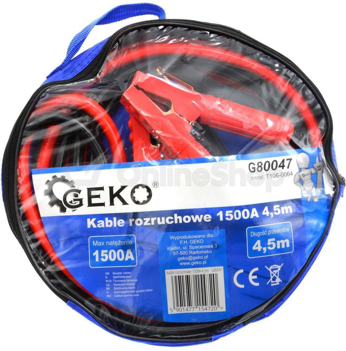 Startovací kabely 1500A 4,5m GEKO