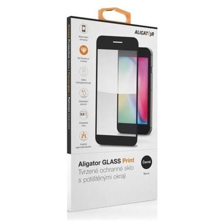 Aligator Ochrana displeje GLASS PRINT iPhone 12/12 Pro černá