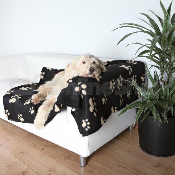 Deka pro psy BARNEY hnědé tlapky 150x100cm černá Trixie