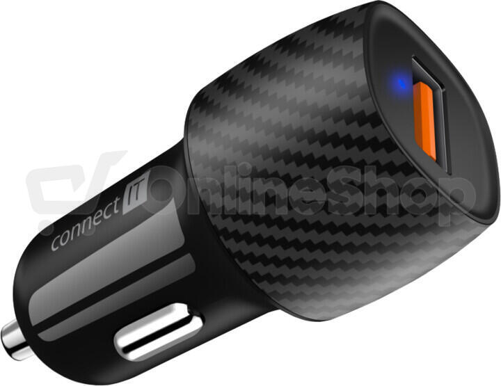CONNECT IT InCarz QUICK CHARGE 3.0 nabíječka do auta, 1x USB-A, 3 A, carbon (CCC-5012-CA)