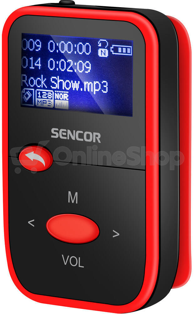 MP3 přehrávač Sencor SFP 4408 RD 8GB, červený
