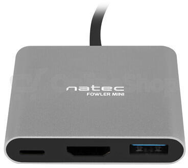 NATEC multiport adaptér Fowler MINI USB-C PD, USB 3.0, HDMI 4K (NMP-1607)