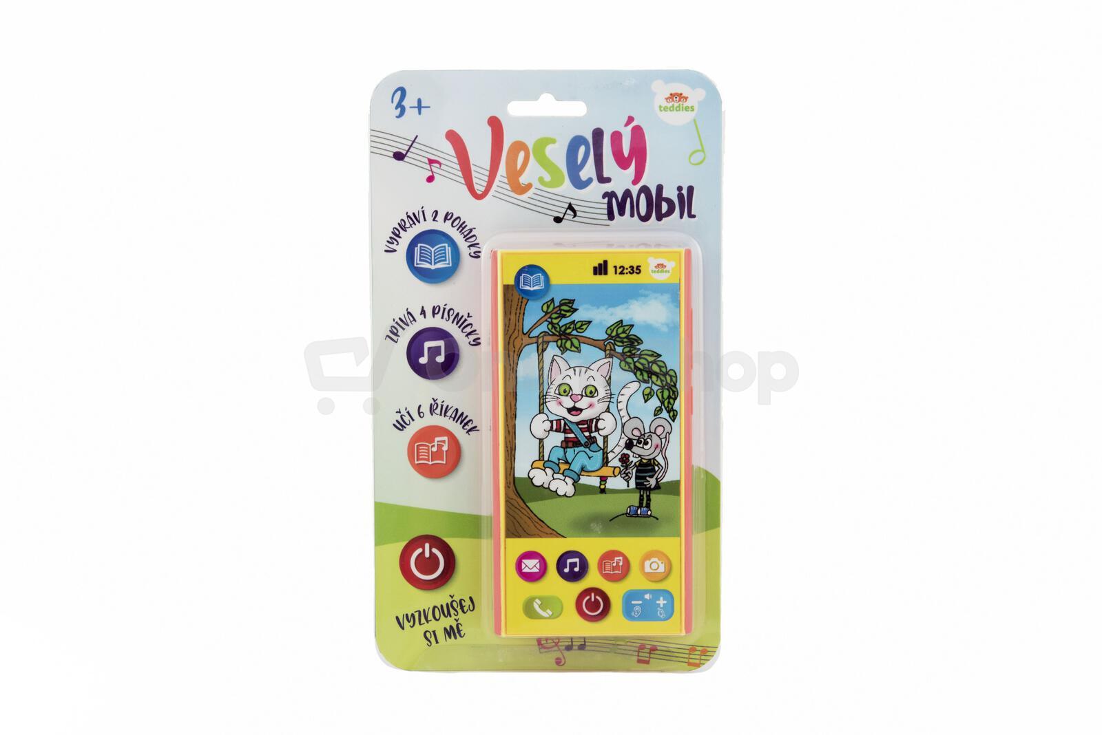Veselý Mobil Teddies česky mluvící 7,5x15cm
