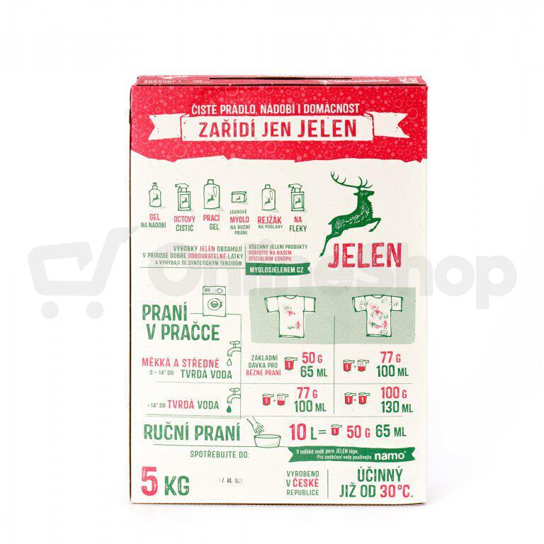 Prací prostředek Jelen mýdlový prášek 5 kg BOX