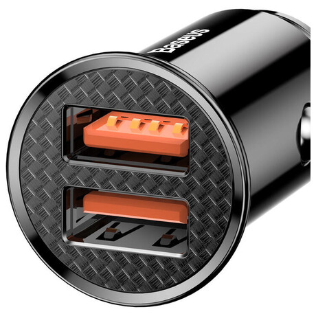 Baseus Circular Car Charger 2xUSB QC3.0 5A 30W (Black)