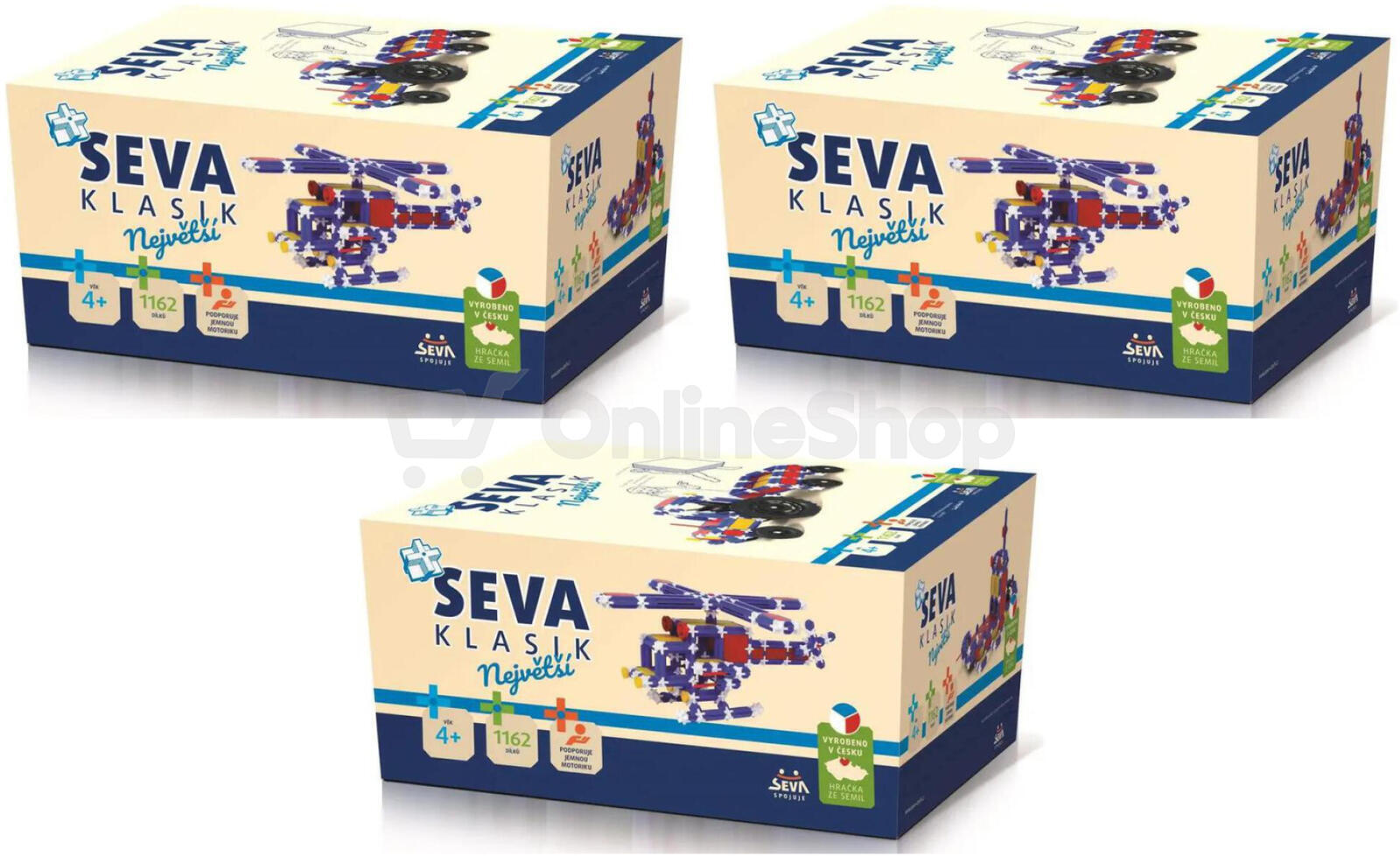SET 3x Stavebnice Seva Klasik Největší 1162 dílků