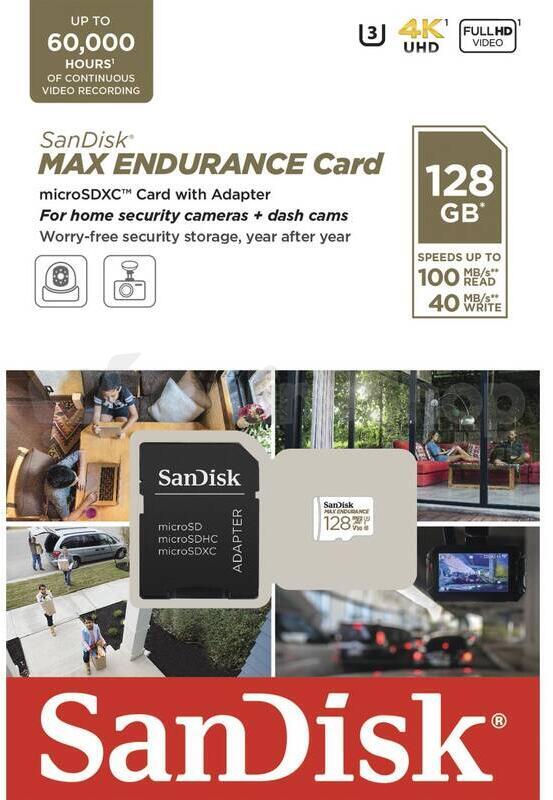 SanDisk MAX ENDURANCE microSDXC Card s adaptérem 128GB