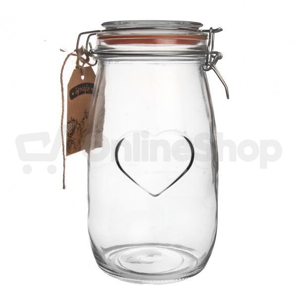 Dóza s klipovým uzávěrem Bela 1,5 l srdce Orion