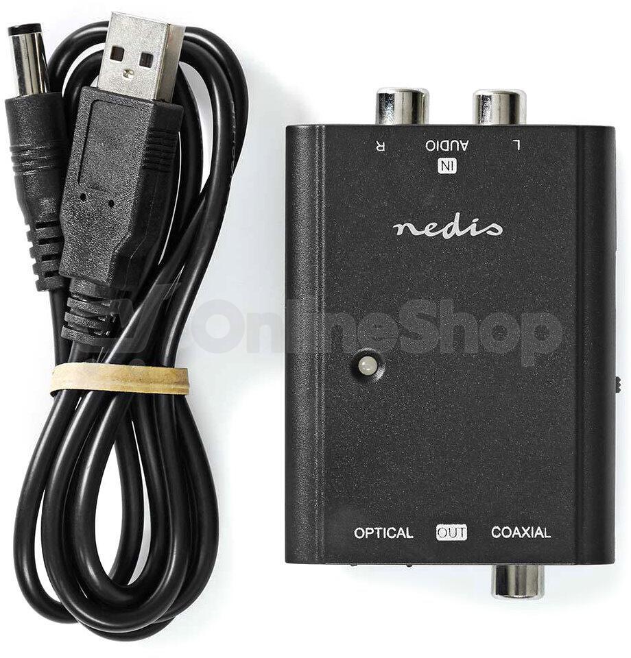 Převodník 2x Cinch/Toslink NEDIS ACON2508BK