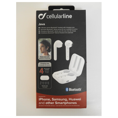 Bezdrátová sluchátka Cellularline Java True wireless, bílá
