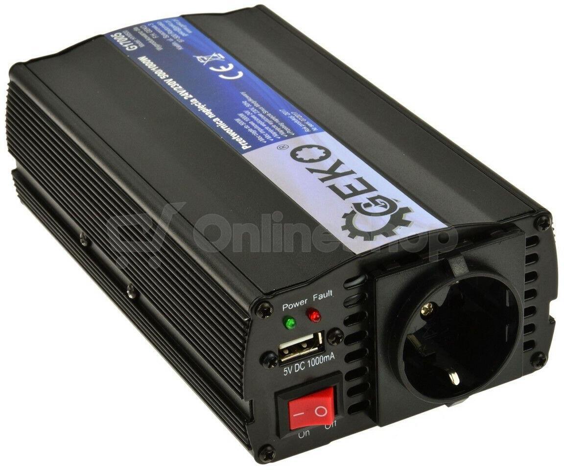 Měnič napětí 24V/230V, 500/1000W GEKO