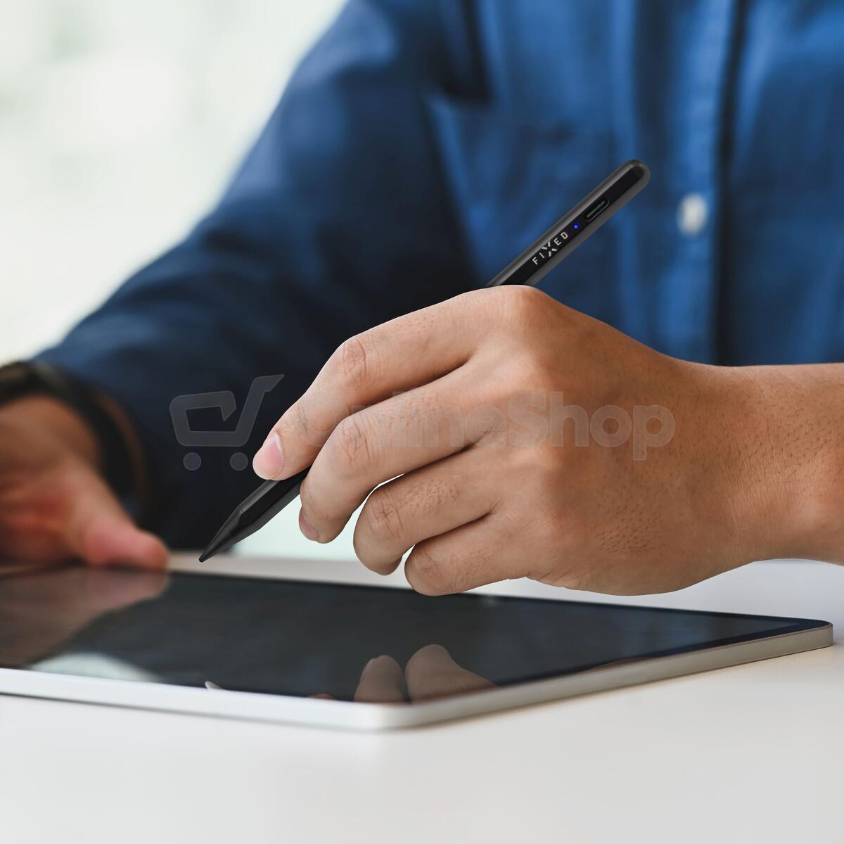 Dotykové pero FIXED Graphite pro iPady s chytrým hrotem a magnety, černé