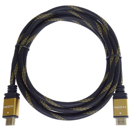 Kabel propojovac HDMI 1.4 + Ethernet, textiln povrch, zlacen konektory, 10m