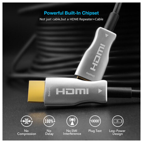 Kabel OEM HDMI 4K@60Hz + Ethernet 20m, M/M, zlacené konektory