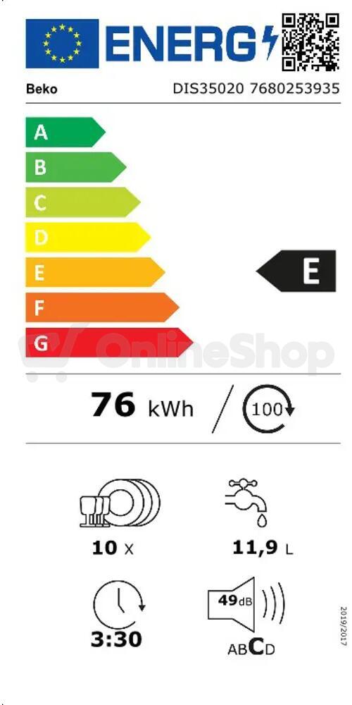Myčka BEKO DIS35020