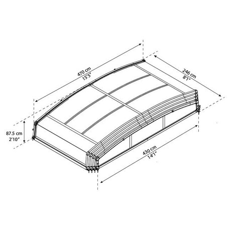 Palram - Canopia Majorca, zasteen pro bazny 8 x 4 m