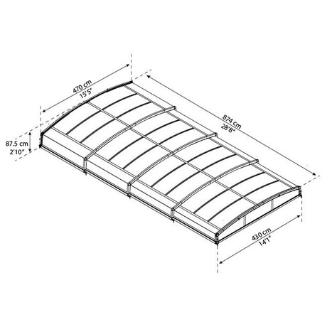 Palram - Canopia Majorca, zasteen pro bazny 8 x 4 m