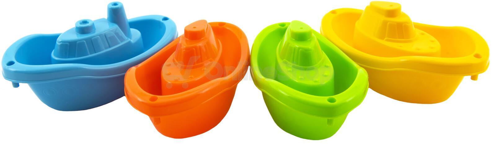 Teddies Lodě/lodičky do vody 4ks plast 11cm v krabičce 12x9,5x6cm 12m+