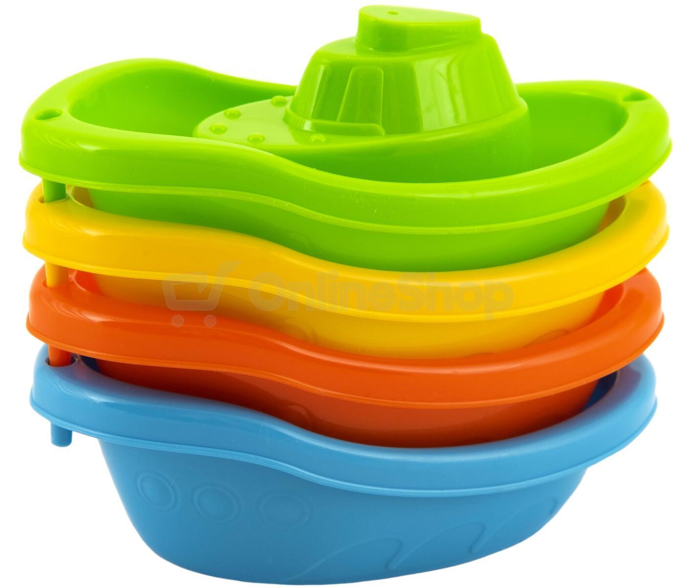 Teddies Lodě/lodičky do vody 4ks plast 11cm v krabičce 12x9,5x6cm 12m+