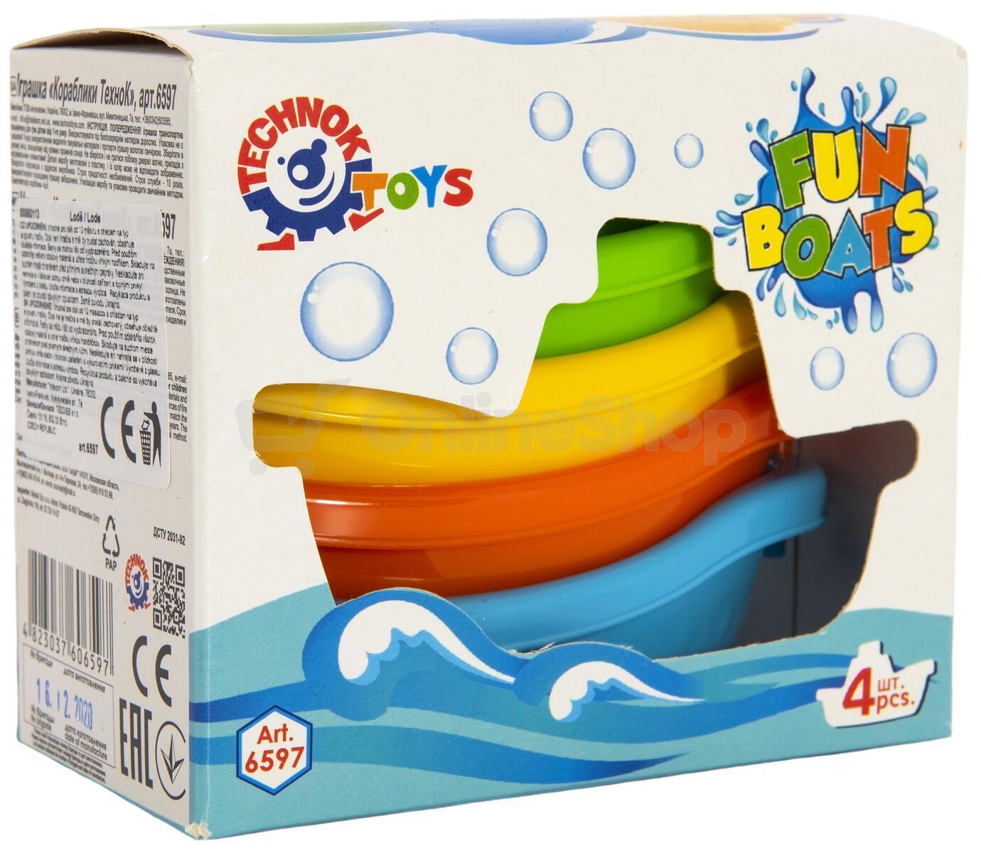 Teddies Lodě/lodičky do vody 4ks plast 11cm v krabičce 12x9,5x6cm 12m+