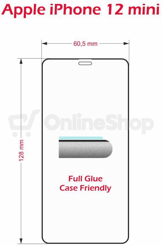 SKLO SWISSTEN FULL GLUE, COLOR FRAME, CASE FRIENDLY PRO APPLE IPHONE 12 MINI ČERNÉ