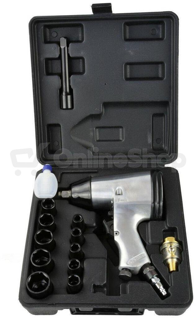 Utahovák pneumatický rázový 1/2" s ořechy, sada 15ks GEKO