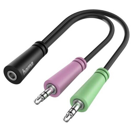 Hama headset redukce jack 3,5 mm 4pl. na 2x jack vidlici