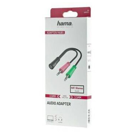 Hama headset redukce jack 3,5 mm 4pl. na 2x jack vidlici