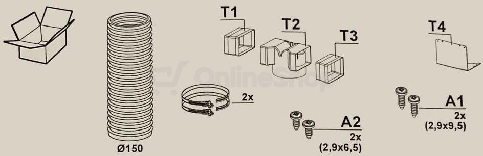 Sada pro recirkulaci T-SHAPE ostrůvkové Faber