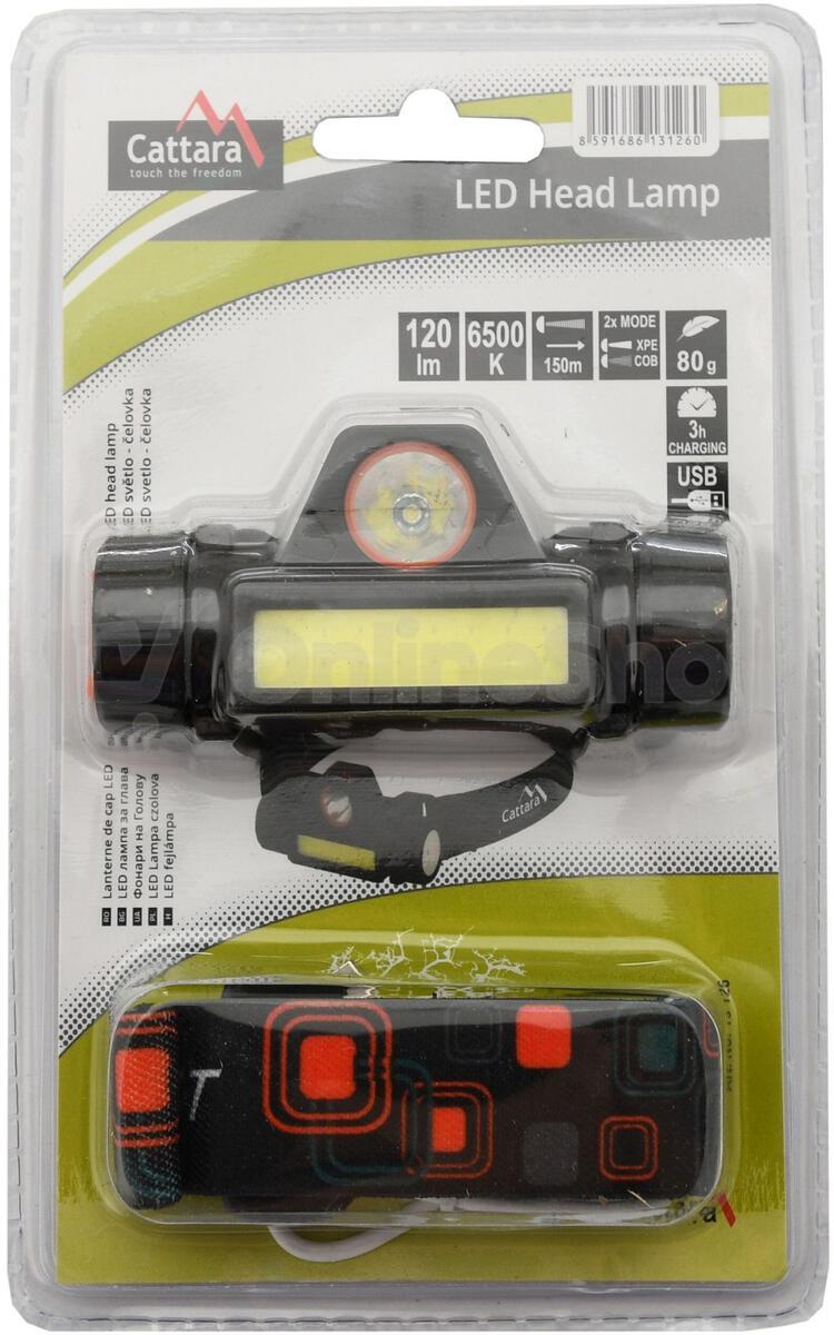 LED čelovka Cattara 120lm nabíjecí