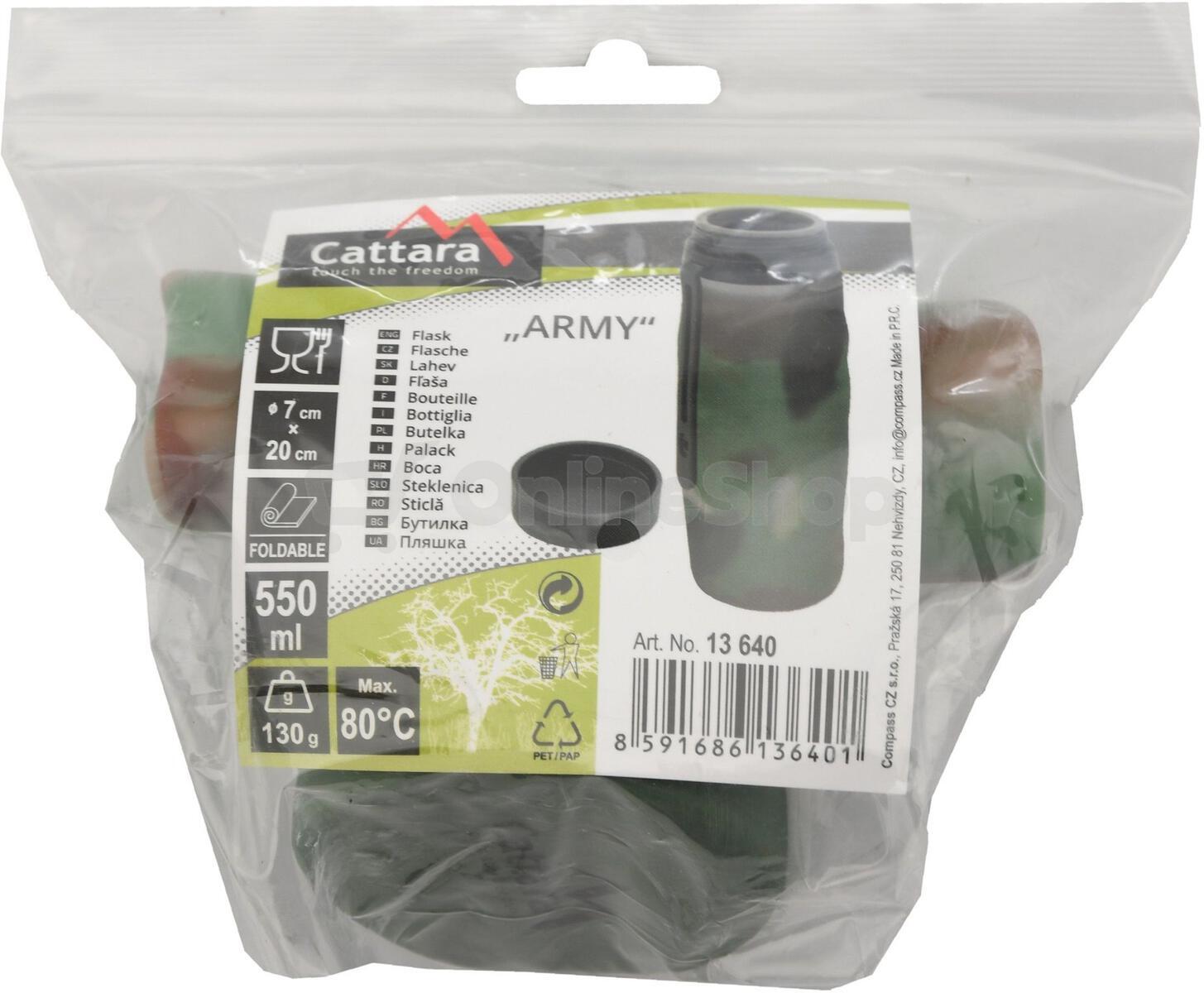 Silikonová láhev ARMY 550ml CATTARA