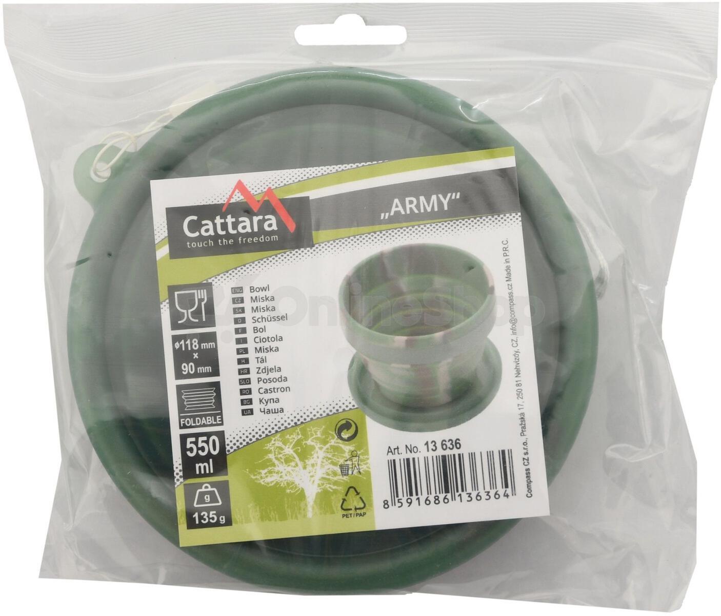 Silikonová skládací miska ARMY 950ml CATTARA