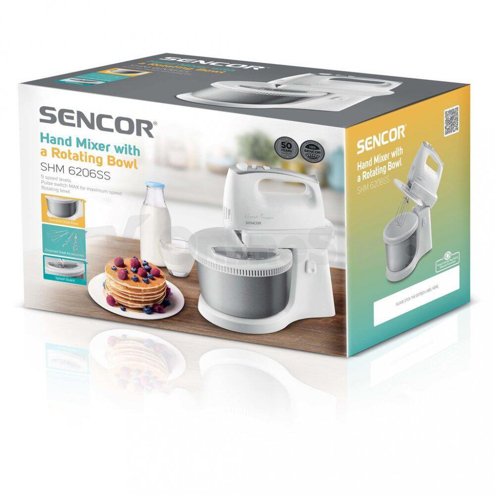 Ruční šlehač Sencor SHM 6206SS s otočnou mísou